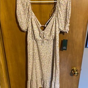 White and floral dress